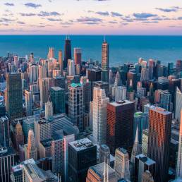 Skyline of a big city in the US