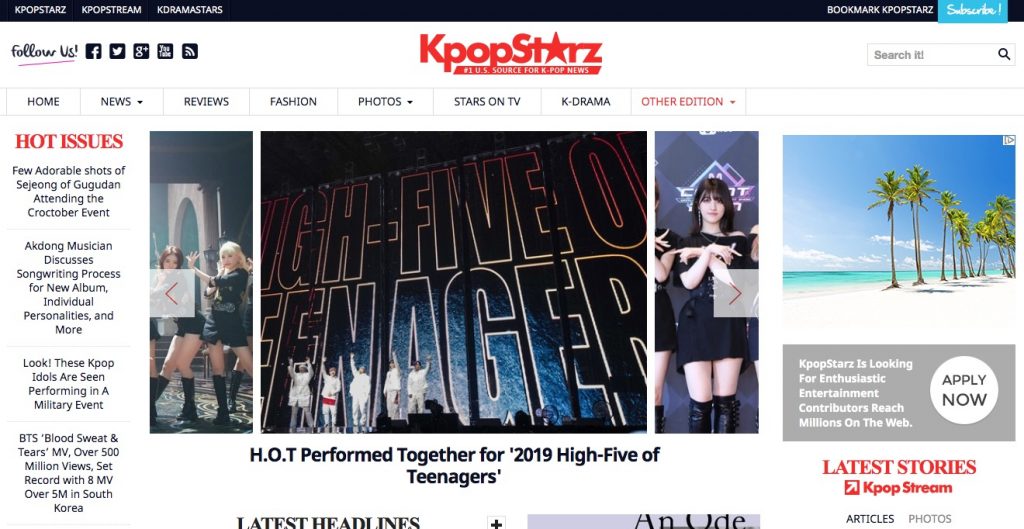 K-Pop News Sites KpopStarz