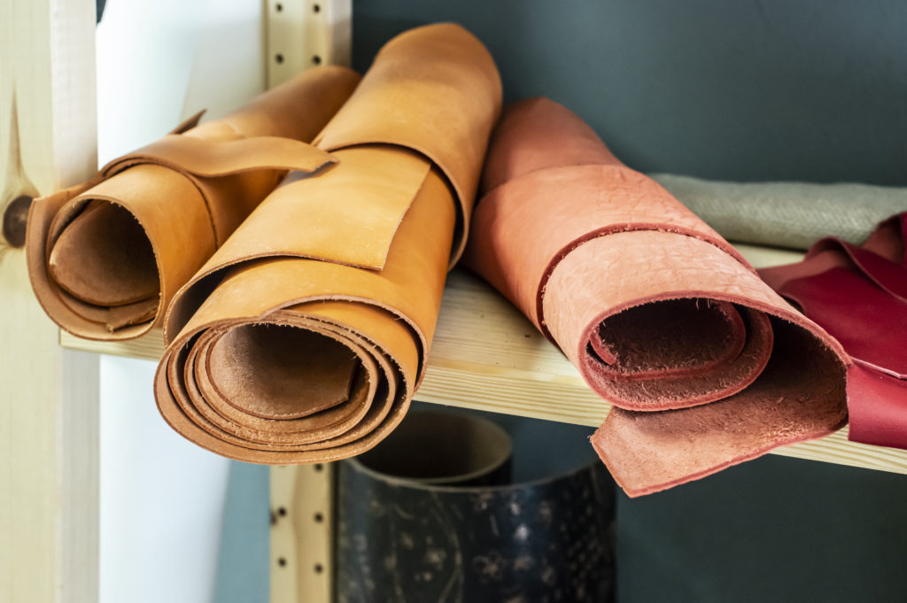 rolls of bioprinted leather